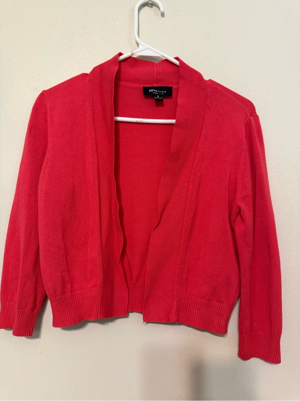 Ann Taylor Bright Red Open-Front Women's Cardigan